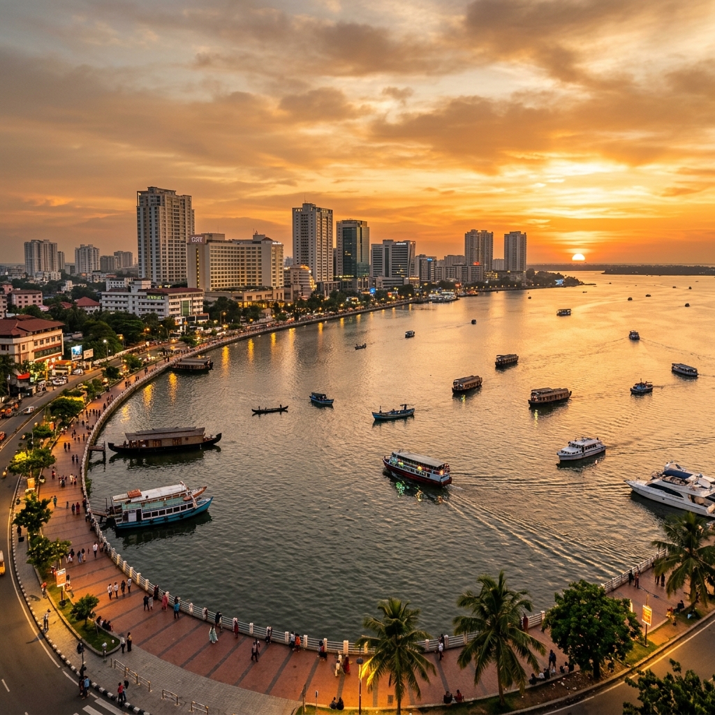 Kochi City Marine Drive β Premium Cab Services by Ektha Cabs Cochin